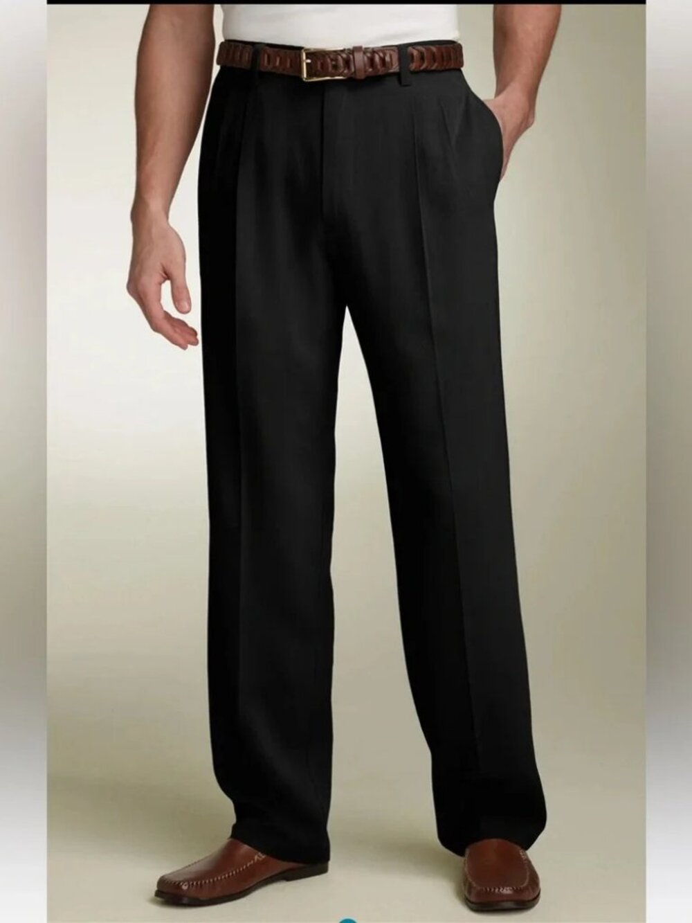Tommy Bahama Grayston Silk Blend Pleated Pants NWT Black Relaxed Fit 38 X 30
